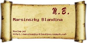 Marsinszky Blandina névjegykártya